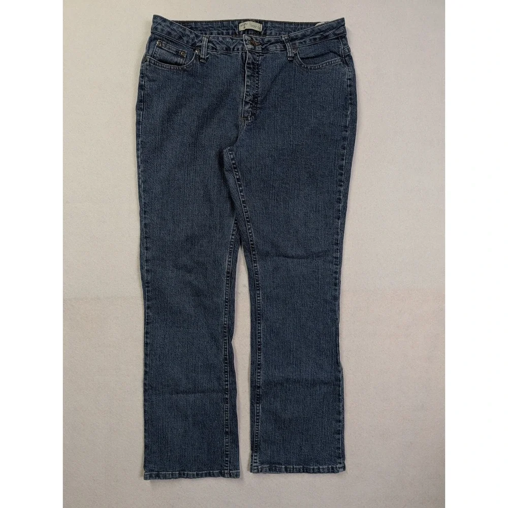 Riders by Lee Womens Bootcut Jeans Size 16 M Stretch Denim Dark Wash Blue
